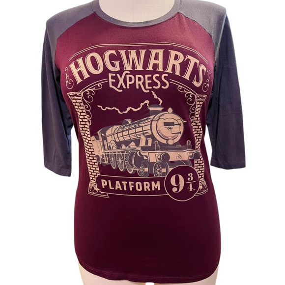 Torrid 1 (1X 14/16) Harry Potter Hogwarts‎ Express Train Raglan Tee T shirt New - Picture 1 of 2